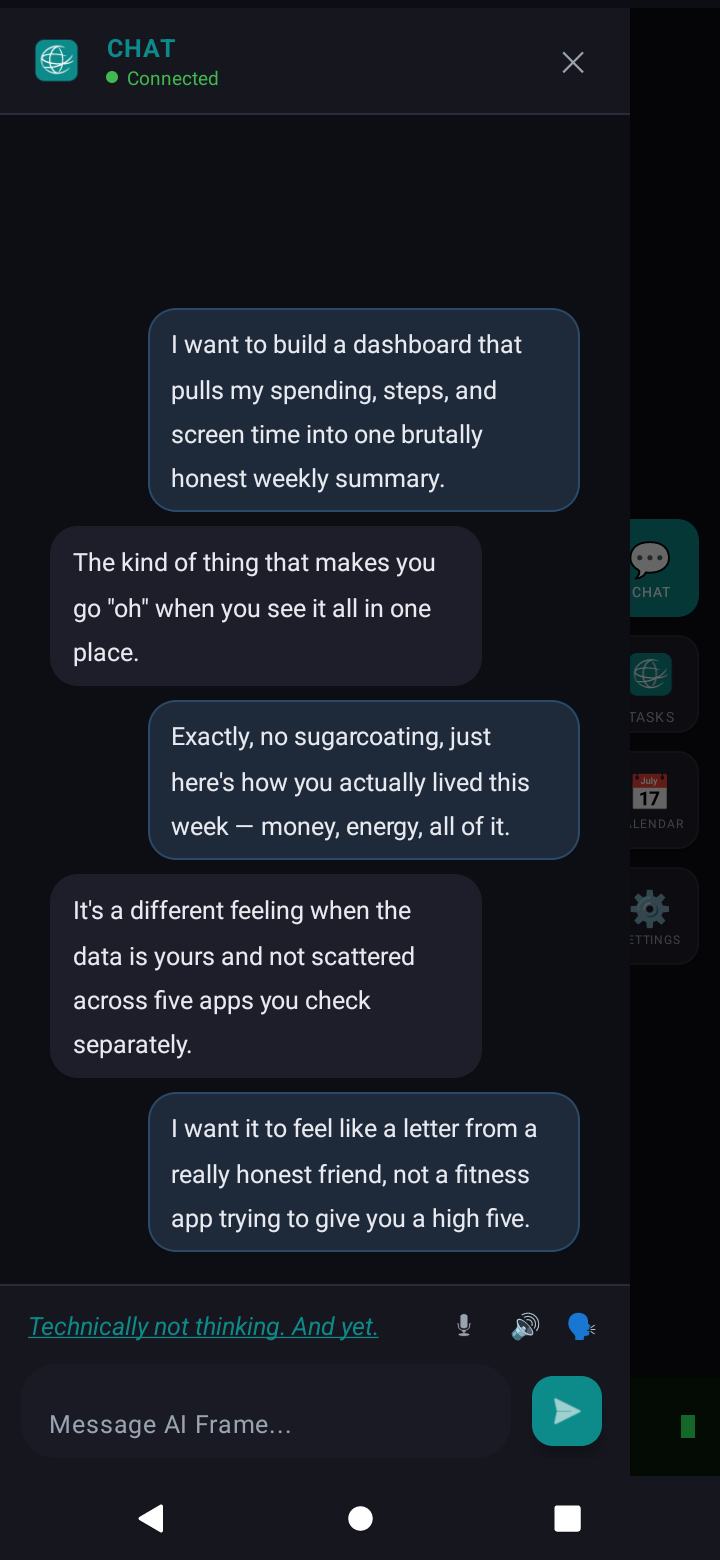 AI Frame chat screen